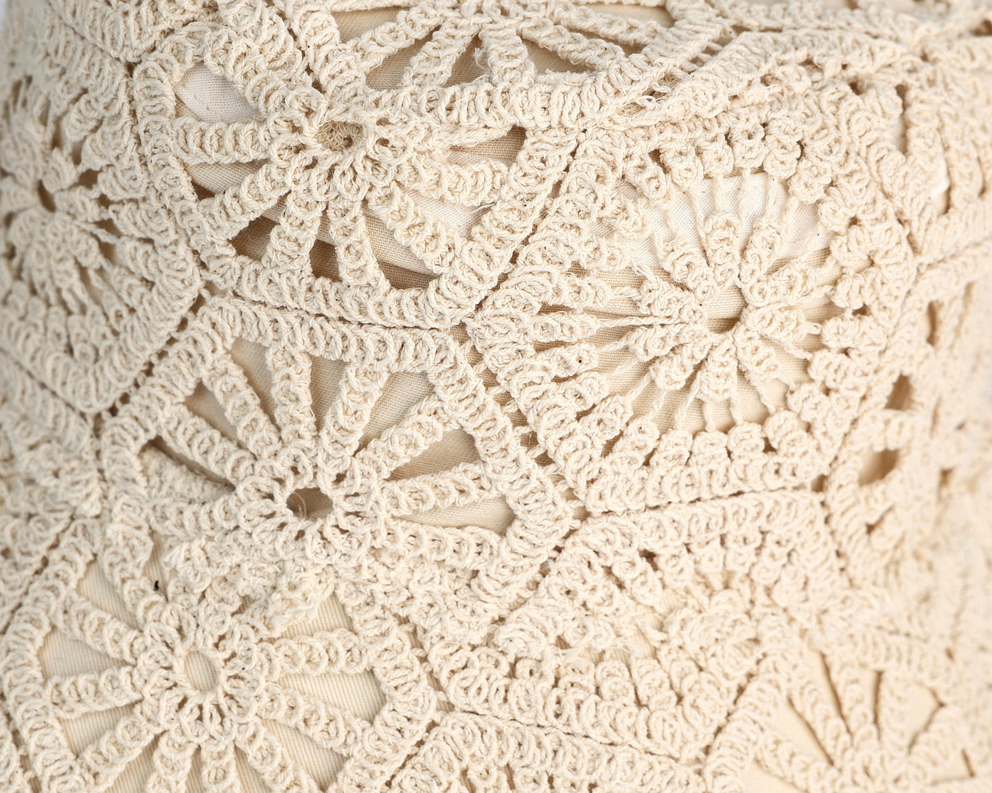 IVORY CROCHET FABRIC BUCKET