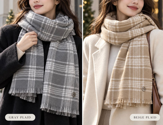 Plaid Double Layer Scarf