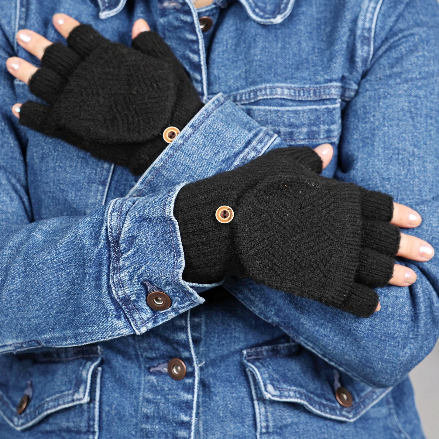 Fingerless Gloves Winter Convertible Mittens