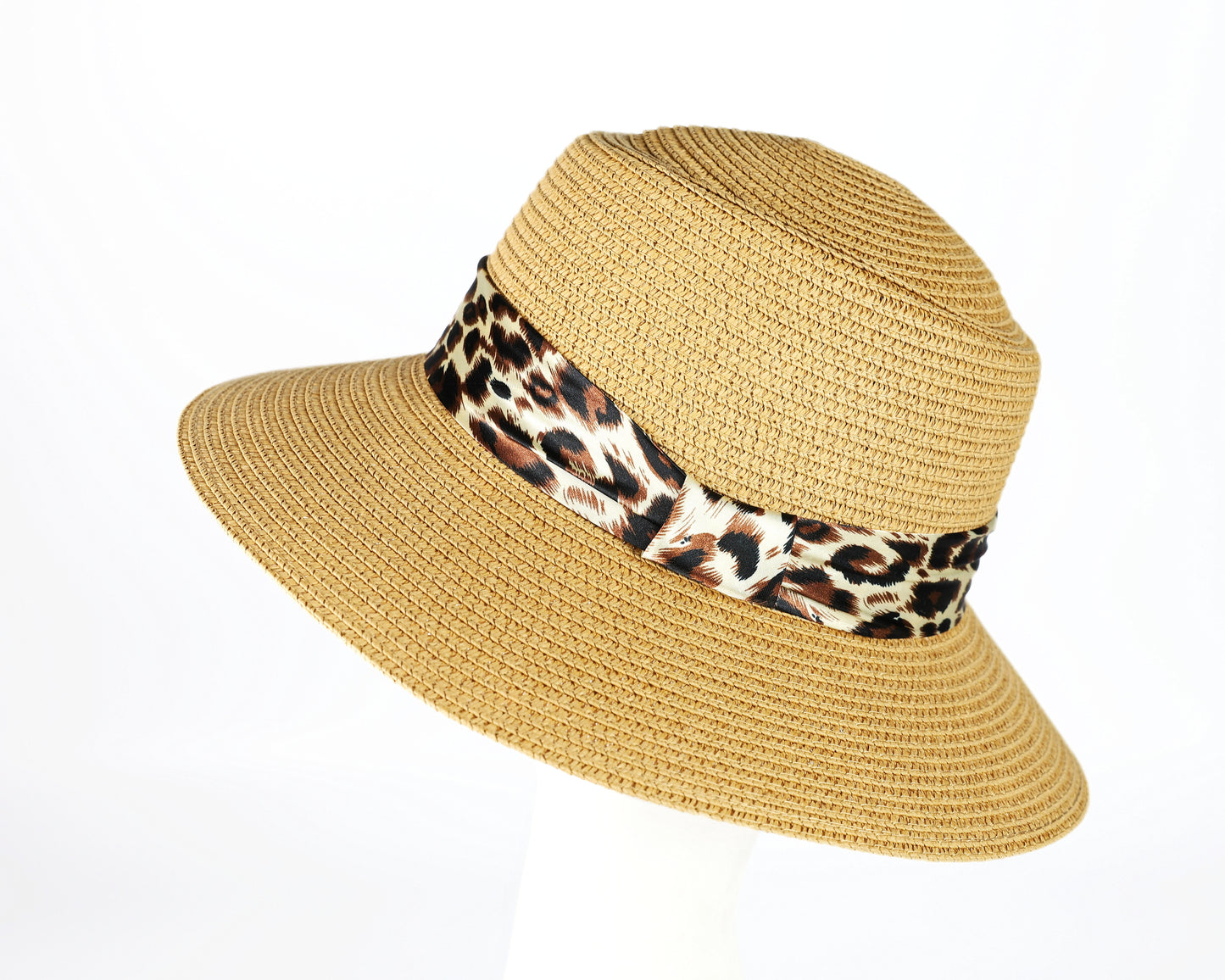 Leopard Band Straw Hat