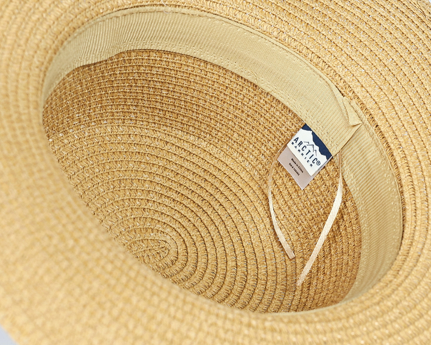 Faux Leather Band Straw Hat