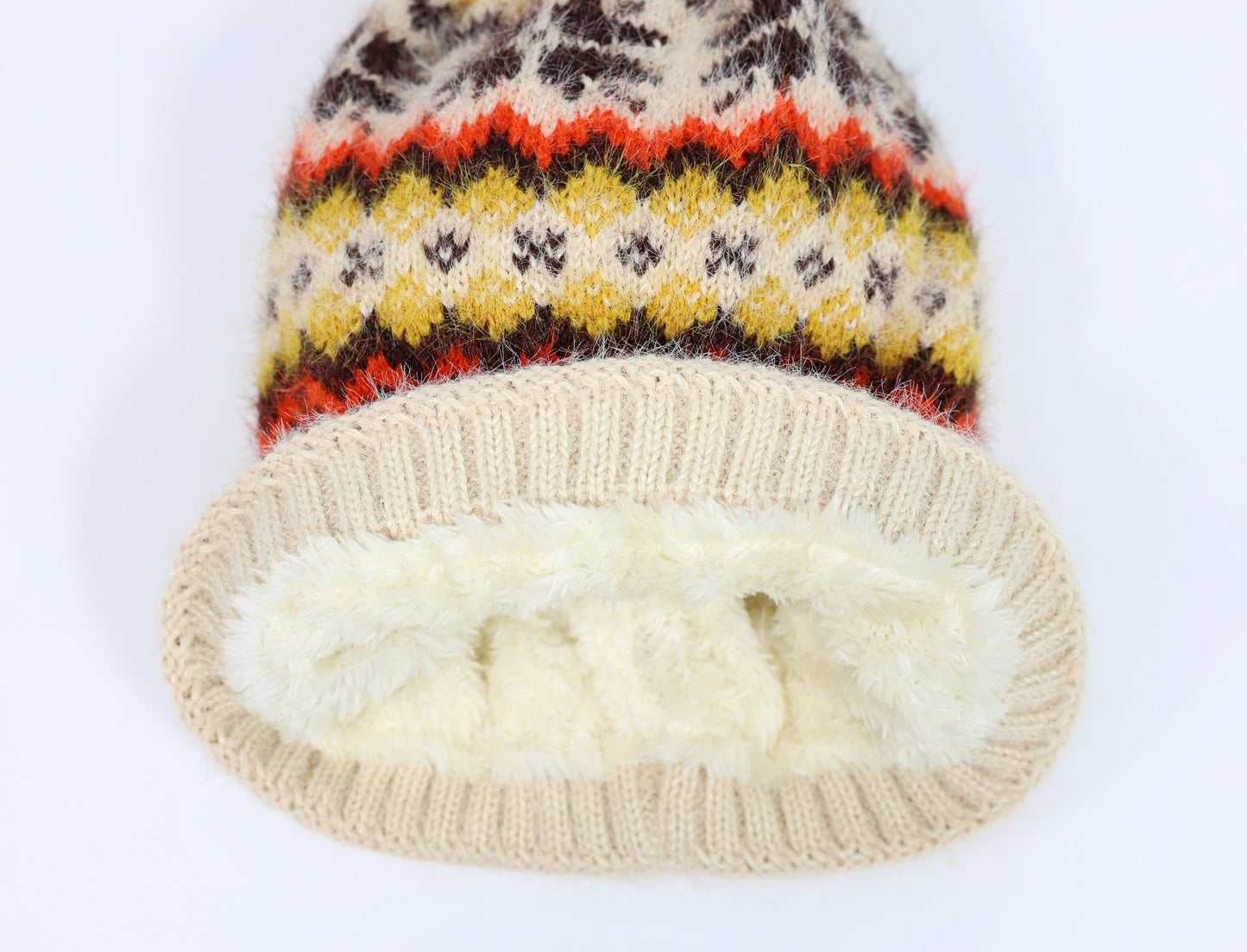 Snow Flake Beanie with Microfleece Lining
