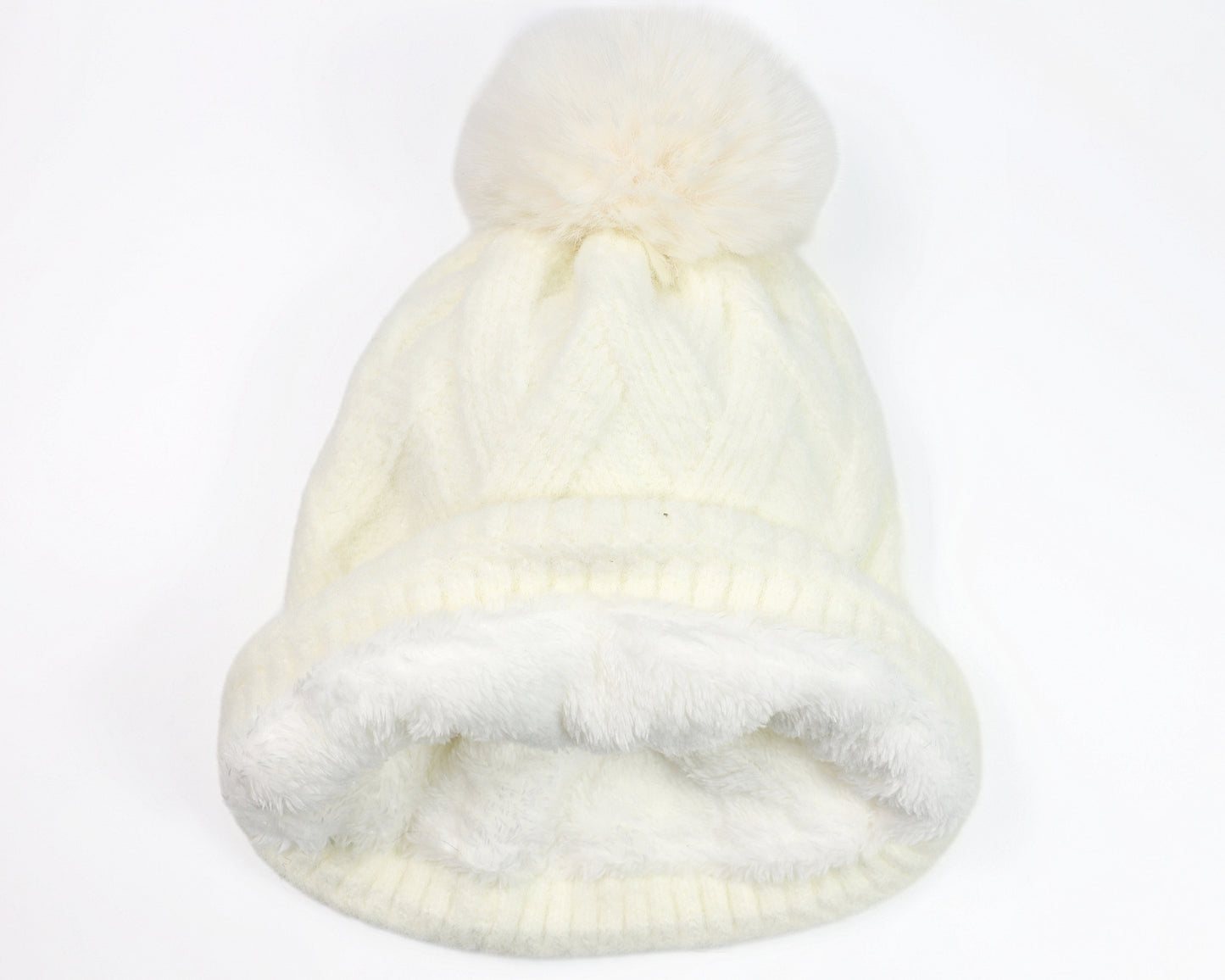 AB PomPom Beanie with Microfleece Lining