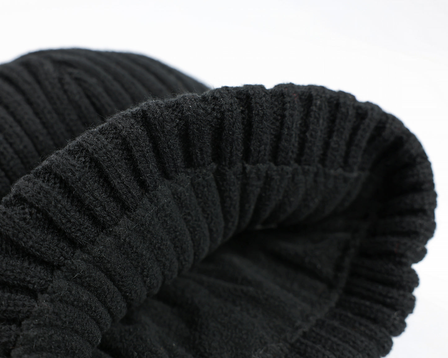 Knitted Rib Acrylic Beanie with Lining