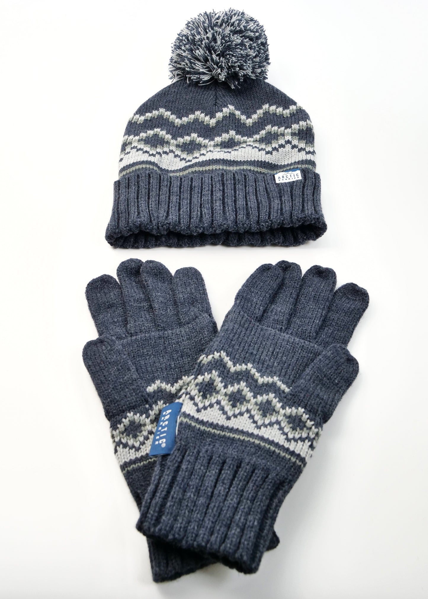 POM BEANIE AND GLOVE  Hat MENS 2PC SET