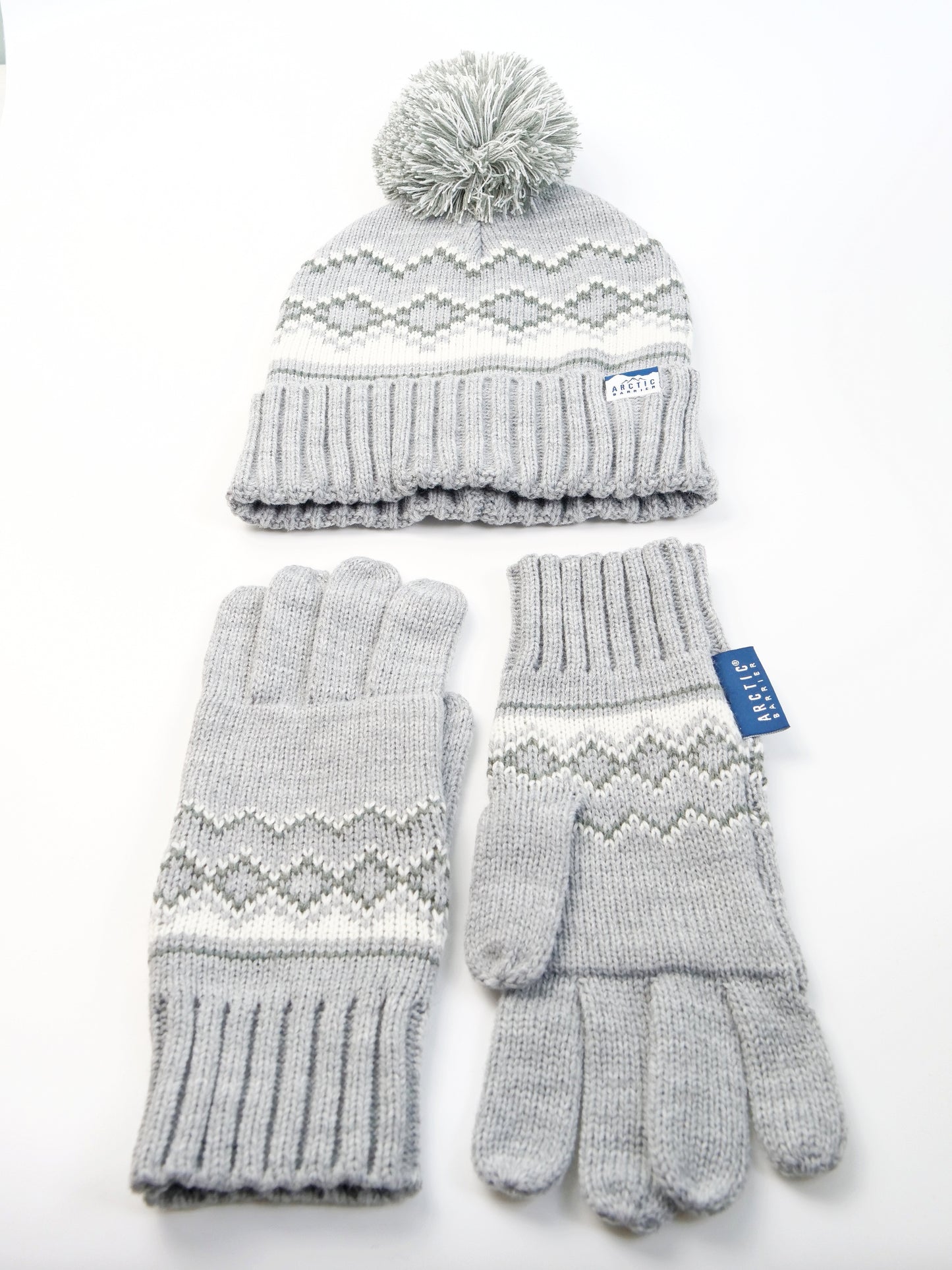 POM BEANIE AND GLOVE  Hat MENS 2PC SET