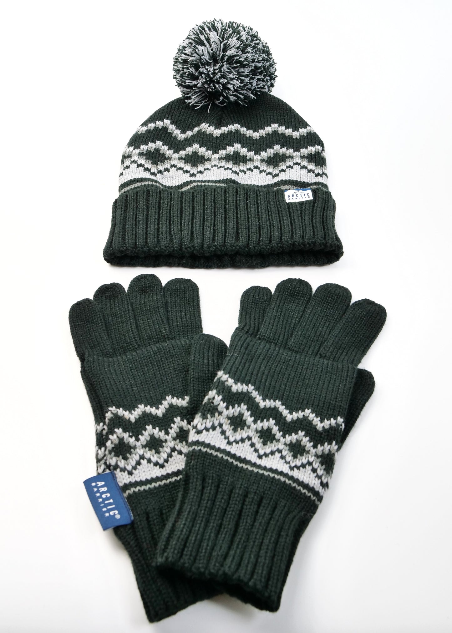 POM BEANIE AND GLOVE Hat MENS 2PC SET