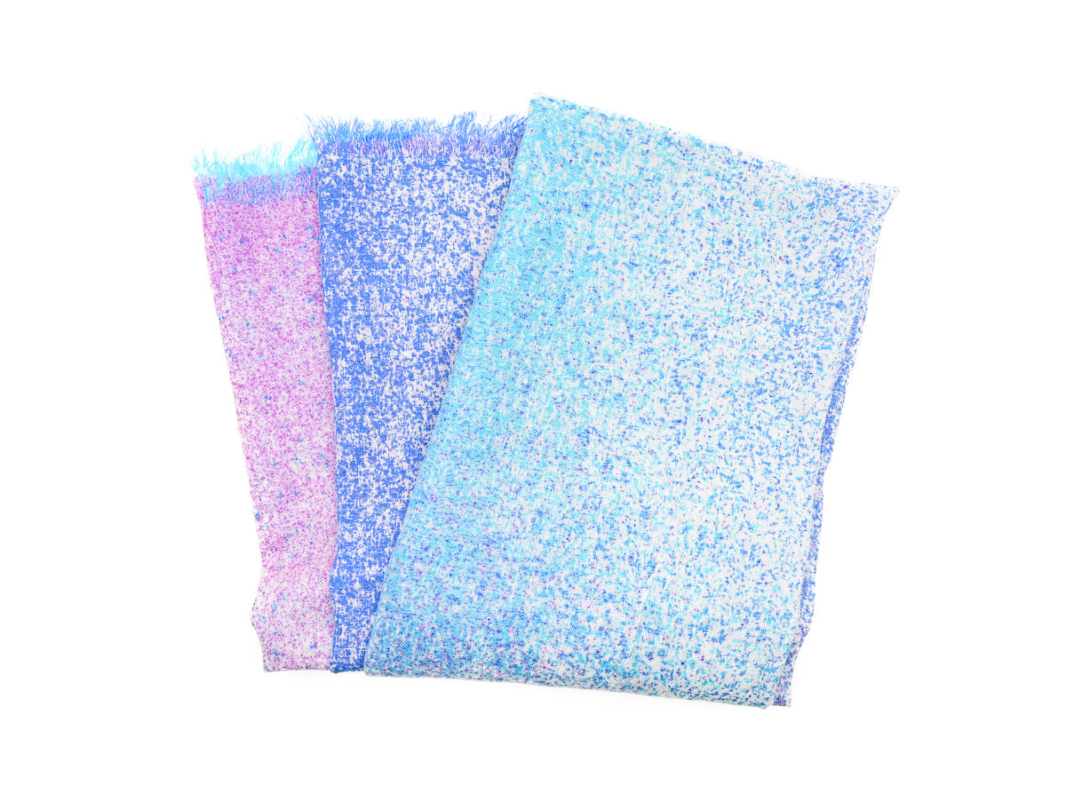 WOOL COLOR SPRAY FLORAL SCARF