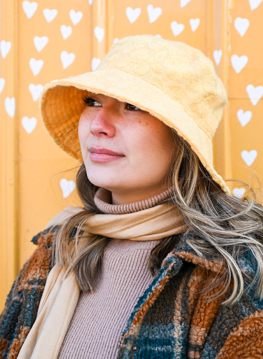 UNISEX FLORAL BURNOUT TERRY BUCKET