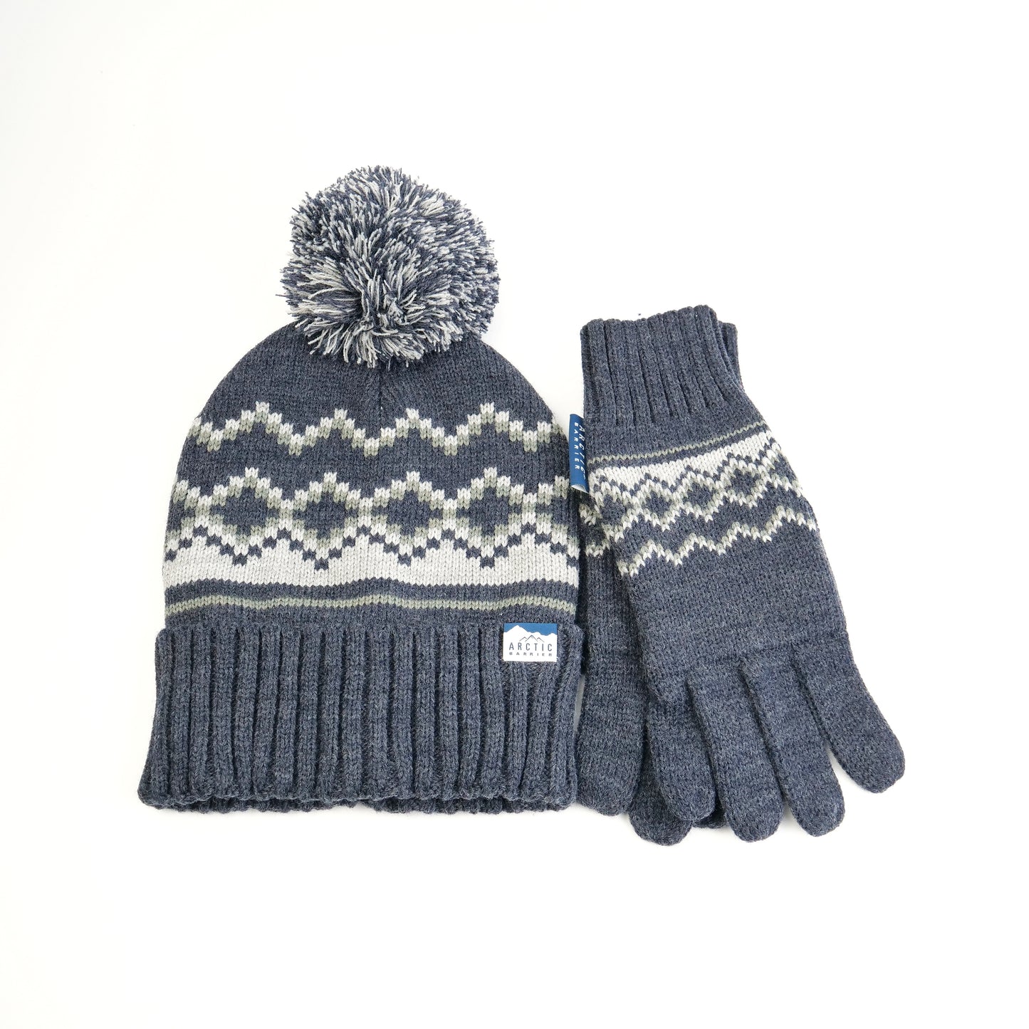 POM BEANIE AND GLOVE  Hat MENS 2PC SET