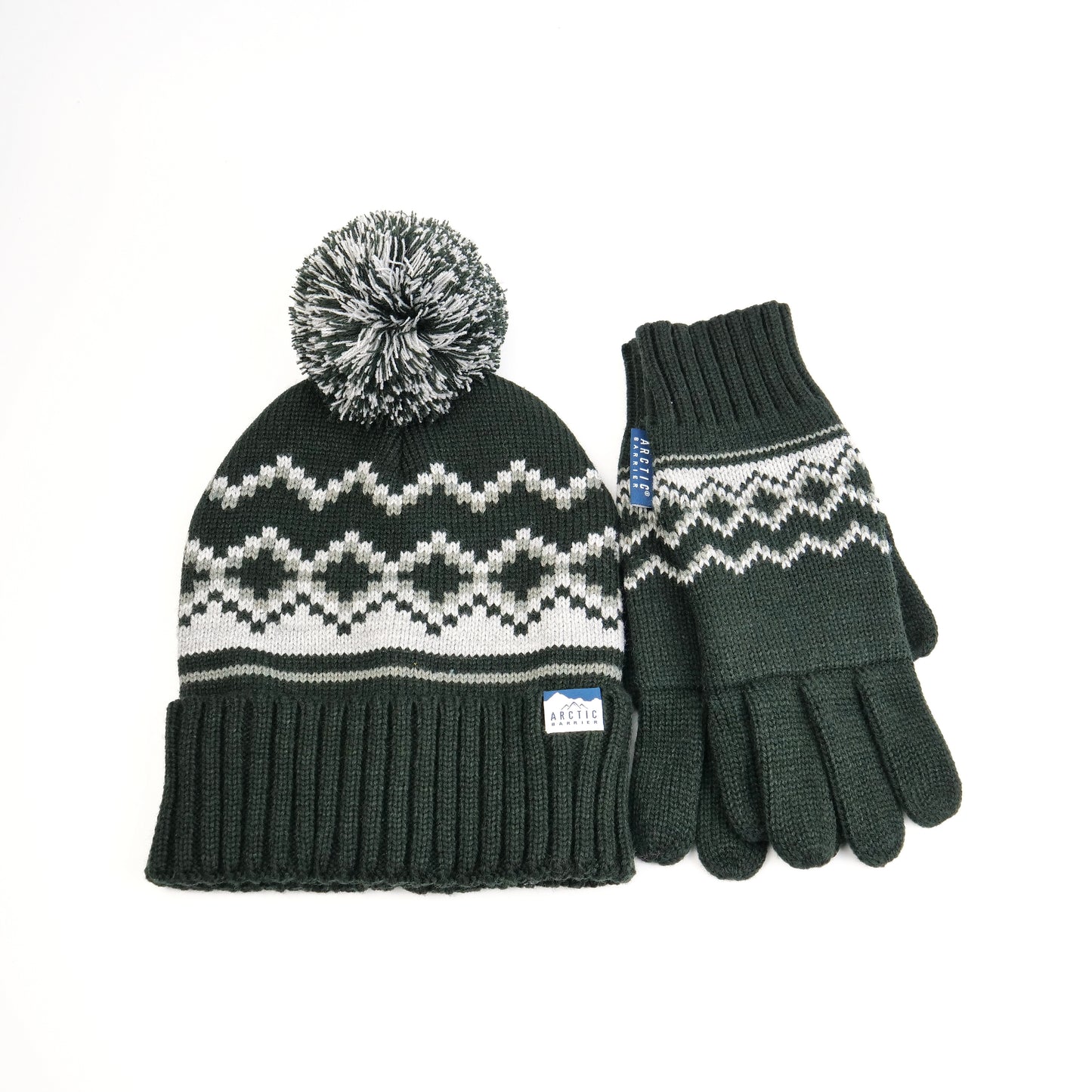 POM BEANIE AND GLOVE  Hat MENS 2PC SET