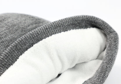 Acrylic 2PLY Knitted Beanie with Microfleece Lining