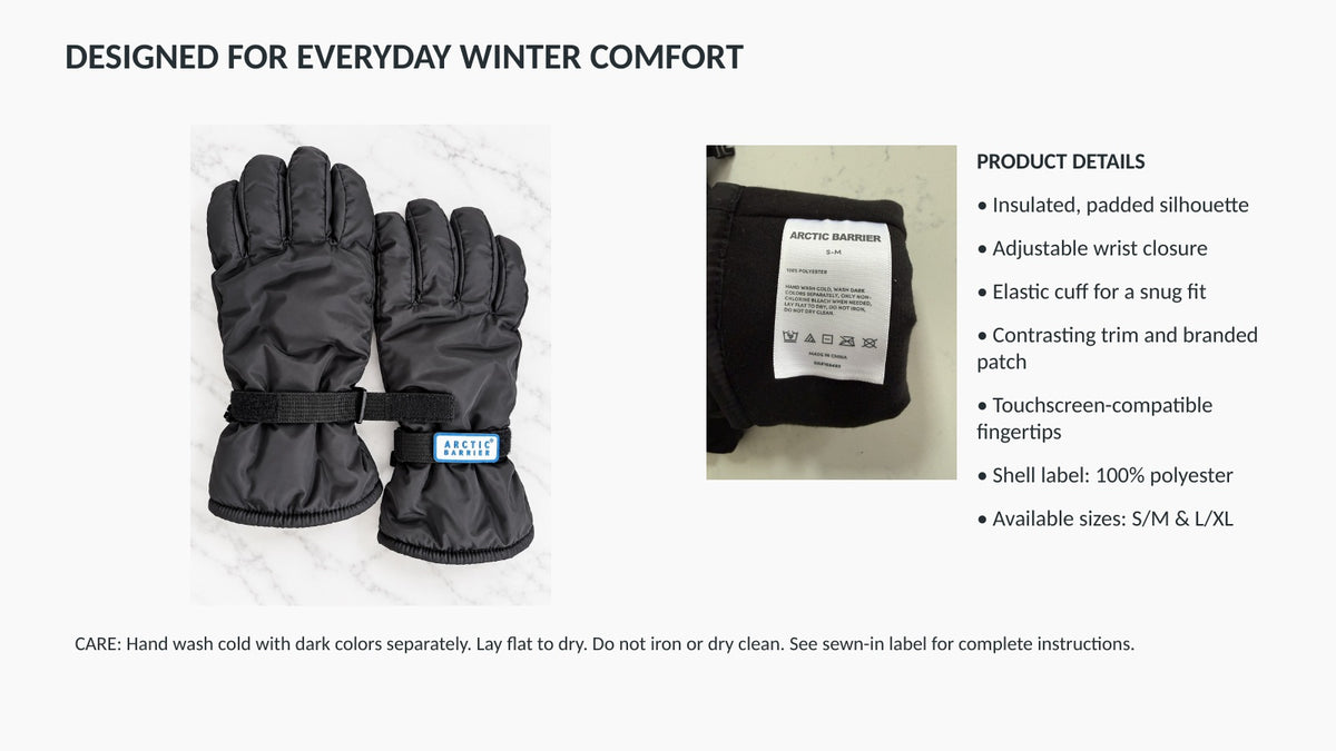 Men’s Insulated Touchscreen Ski Gloves
