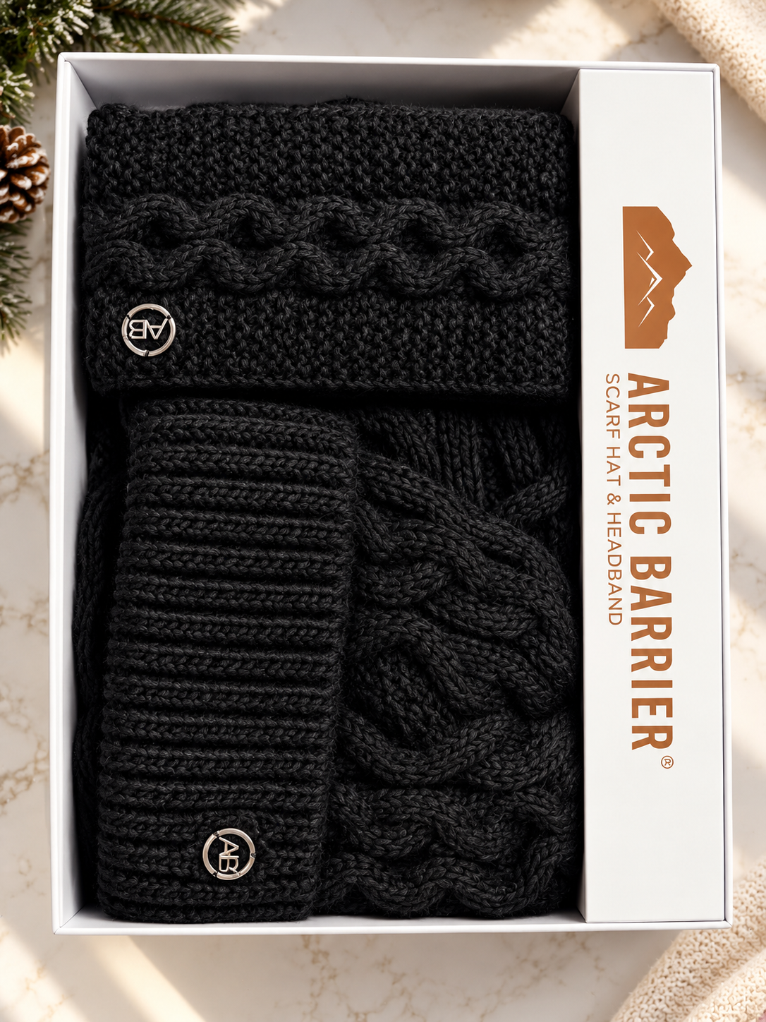 Cable Knit 3-Piece Gift Set