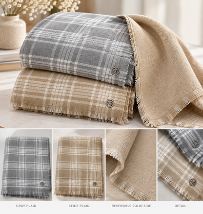 Plaid Double Layer Scarf