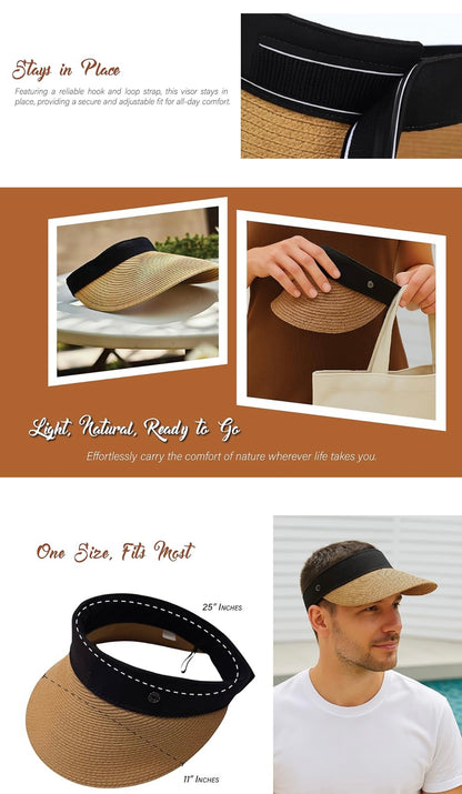 Brim Beach Foldable Straw Visor
