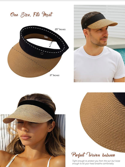 Brim Beach Foldable Straw Visor