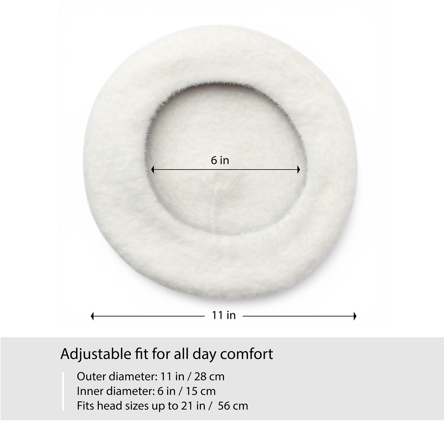 Faux-Fur Pure White Beret