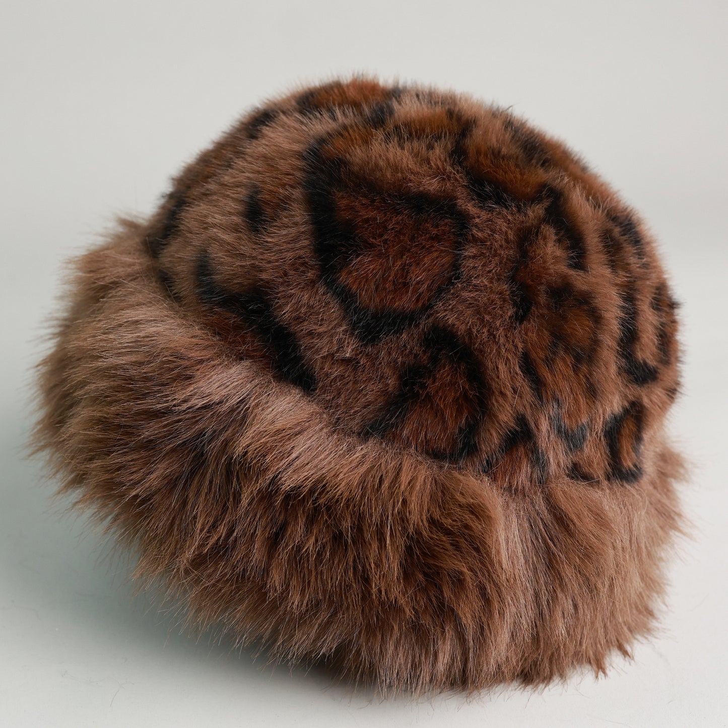 Faux Fur Leopard Bucket Hat