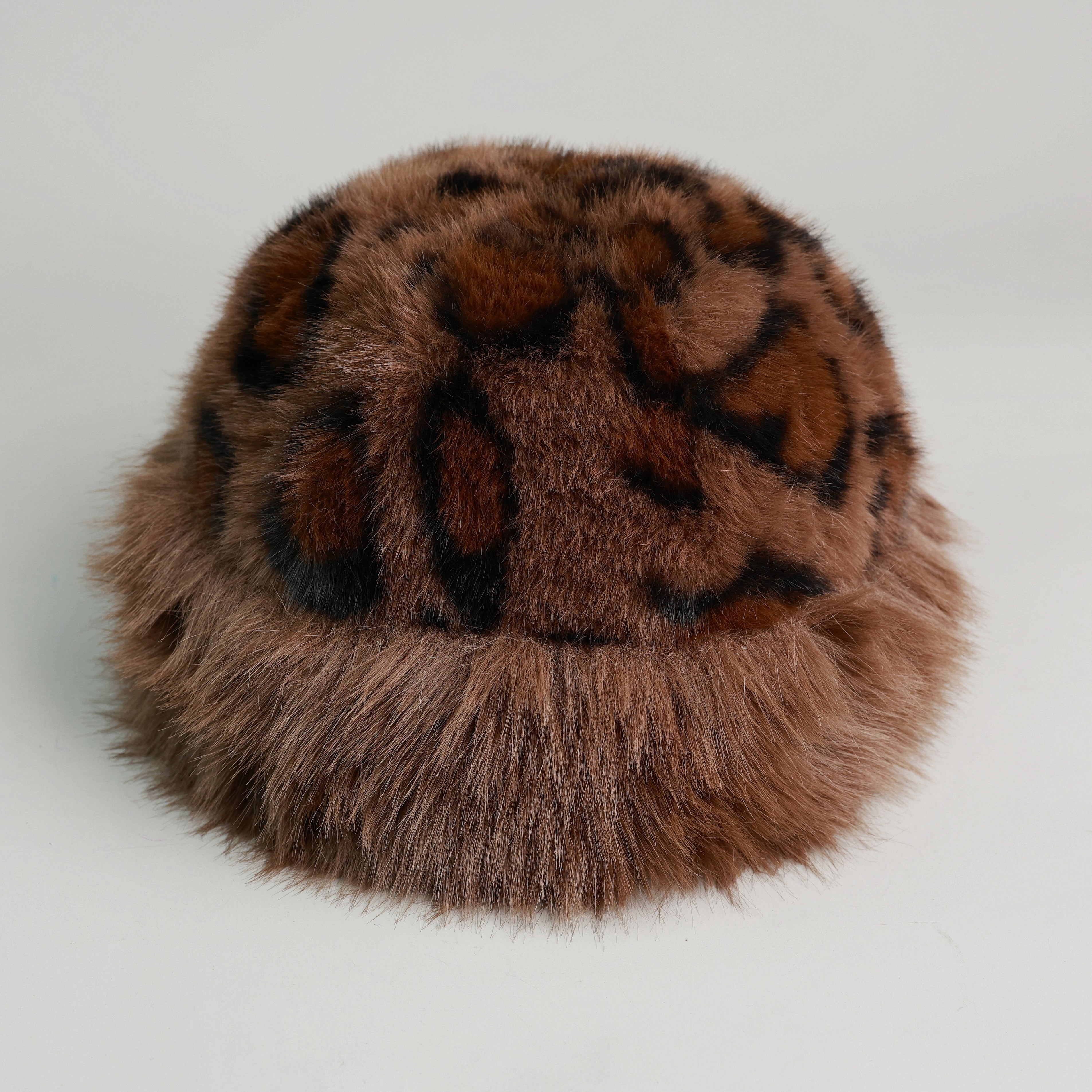Faux Fur Leopard Bucket Hat – ArcticBarrier