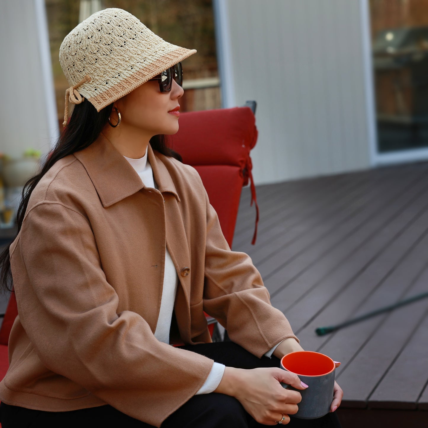Woven 2-Tone Crochet Bucket Hat