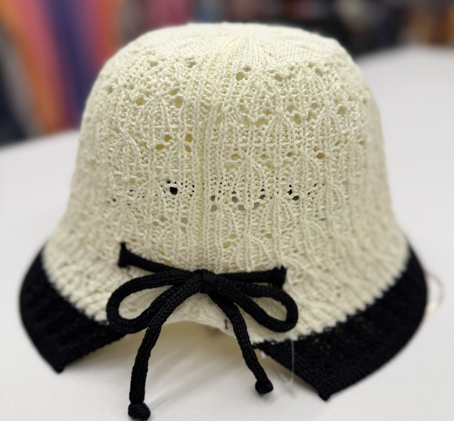 Woven 2-Tone Crochet Bucket Hat