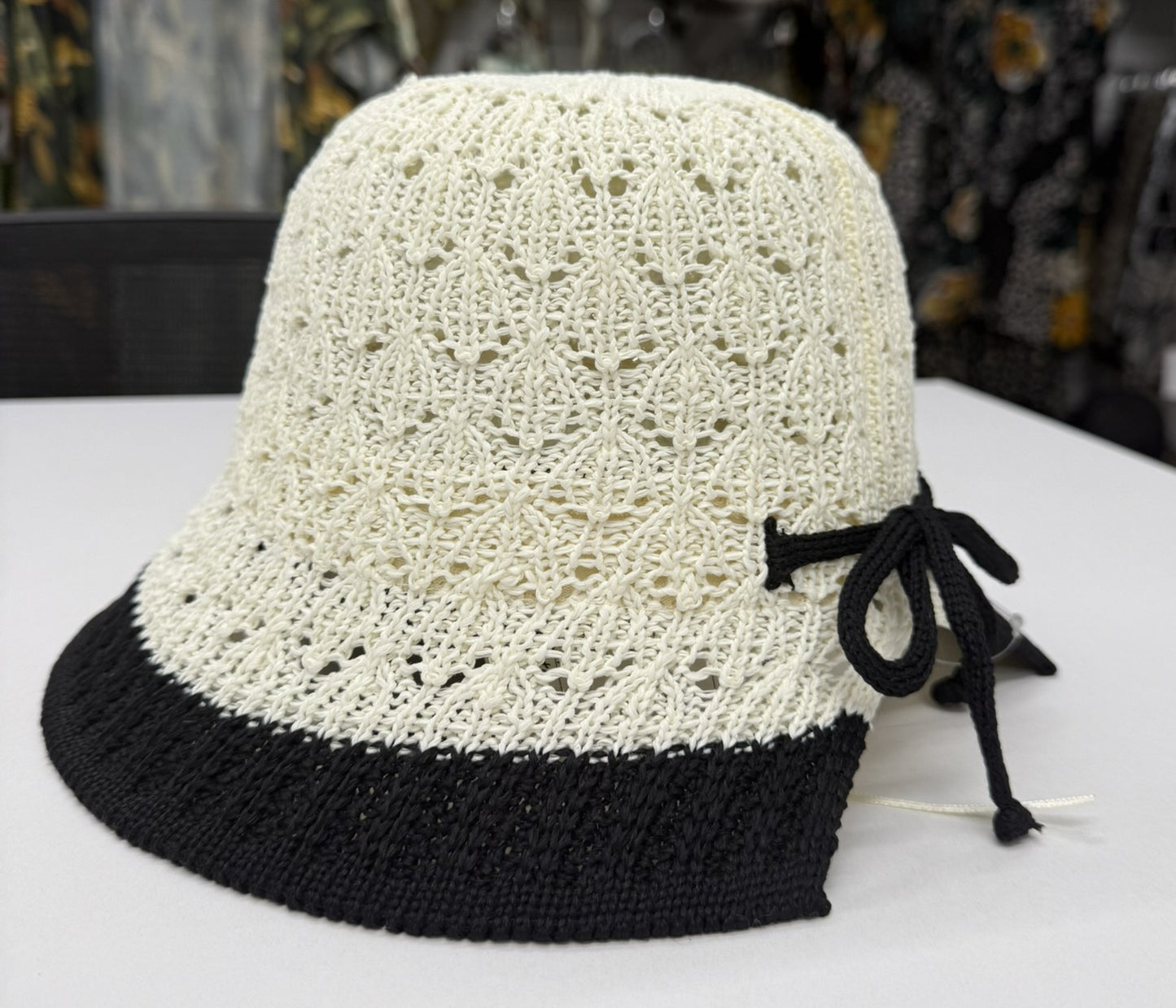 Woven 2-Tone Crochet Bucket Hat