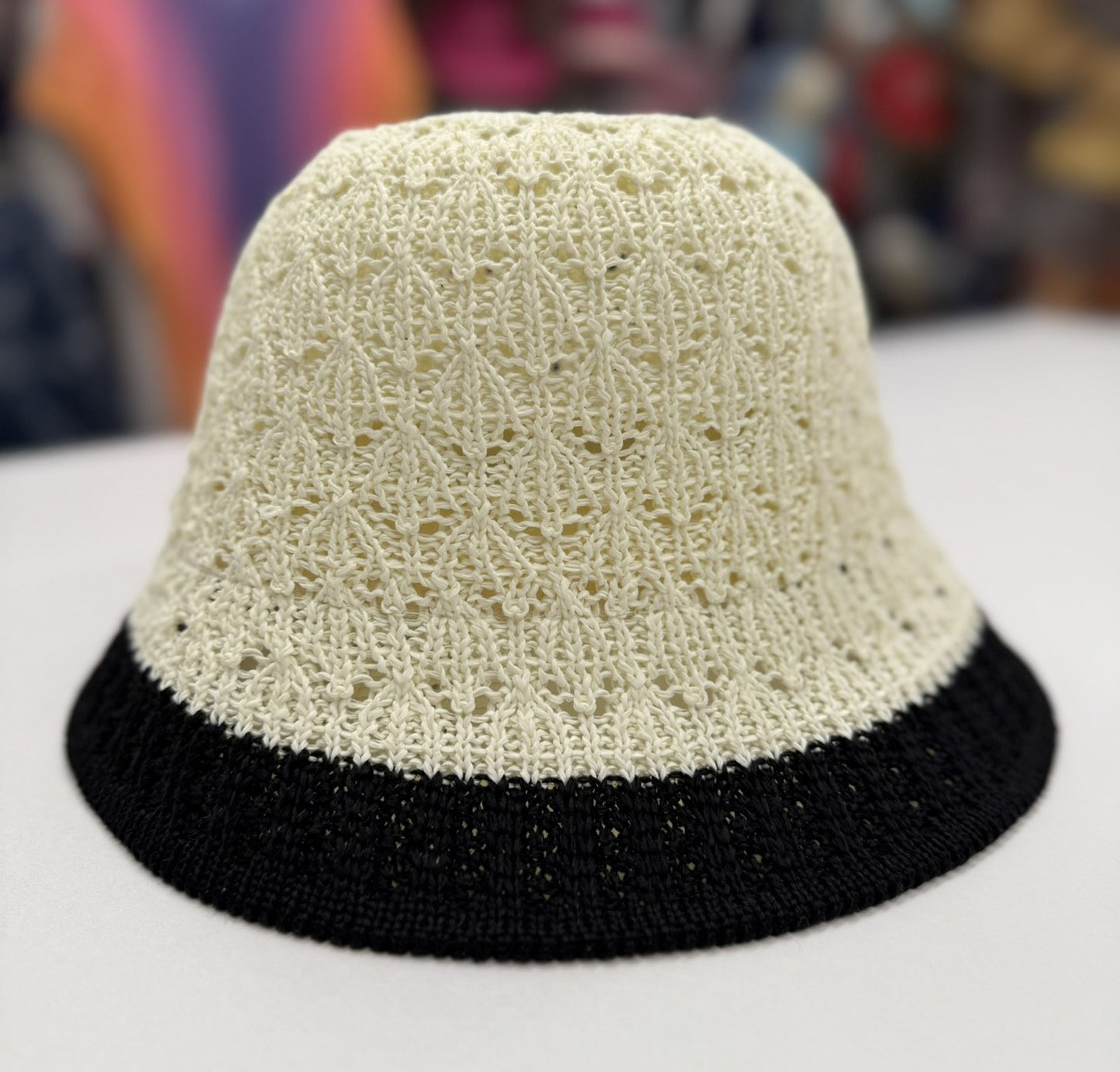 Woven 2-Tone Crochet Bucket Hat