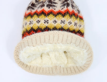 Snow Flake Beanie with Microfleece Lining