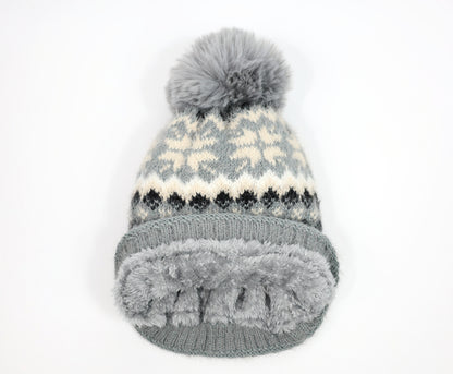 Snow Flake Beanie with Microfleece Lining