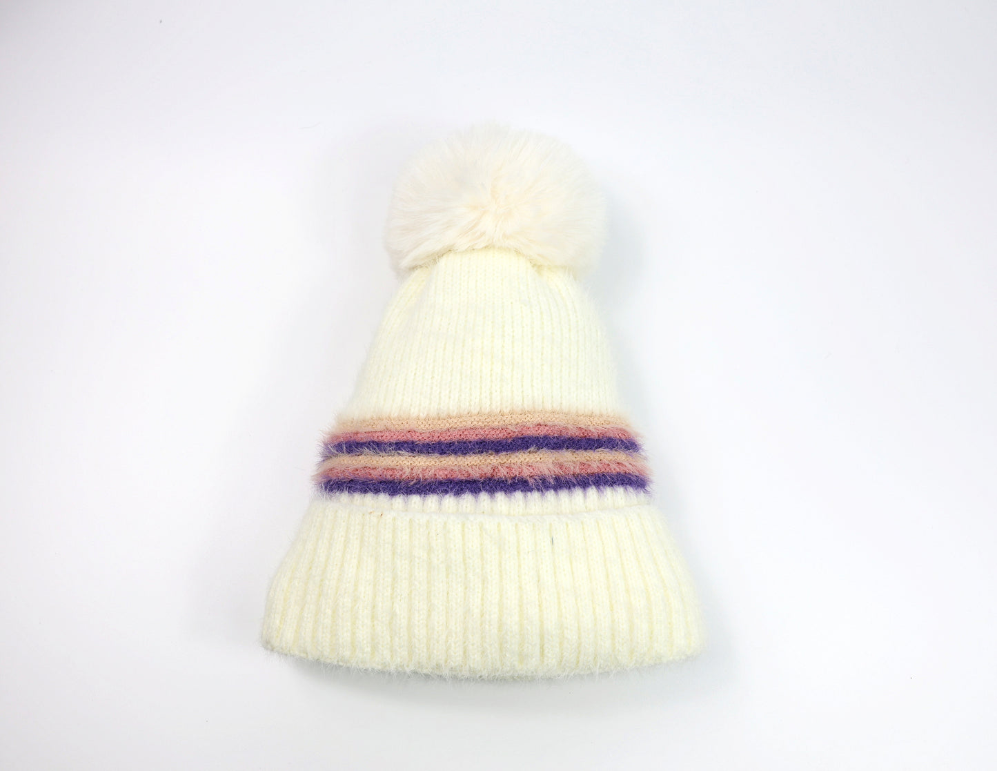 Pom Knitted Beanie with Microfleece Lining
