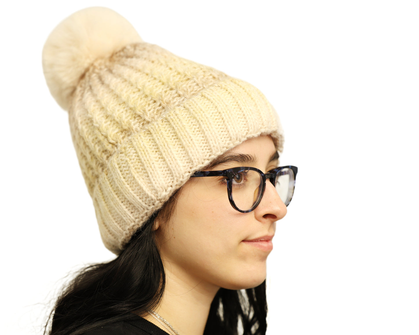AB PomPom Knitted Cable Beanie