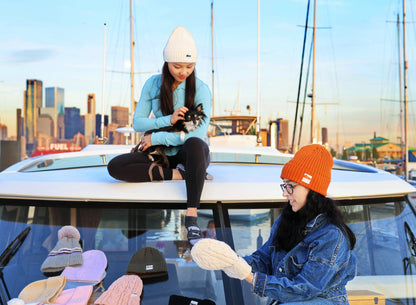 Knitted Rib Acrylic Beanie with Lining