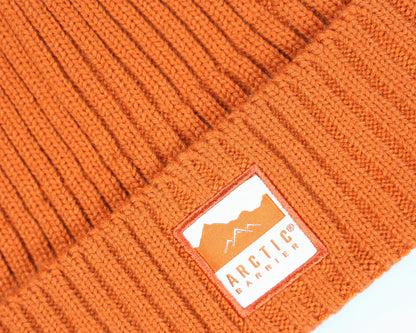 Knitted Rib Acrylic Beanie with Lining