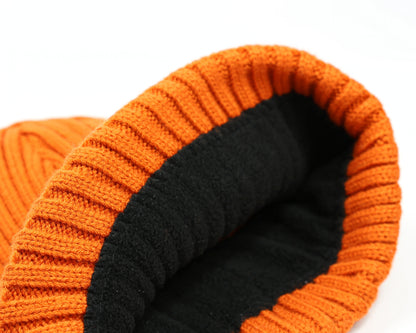 Knitted Rib Acrylic Beanie with Lining