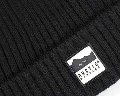 Knitted Rib Acrylic Beanie with Lining