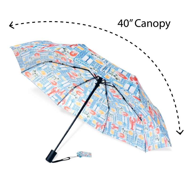 Seaworld Print Umbrella with Lobster Key Chain