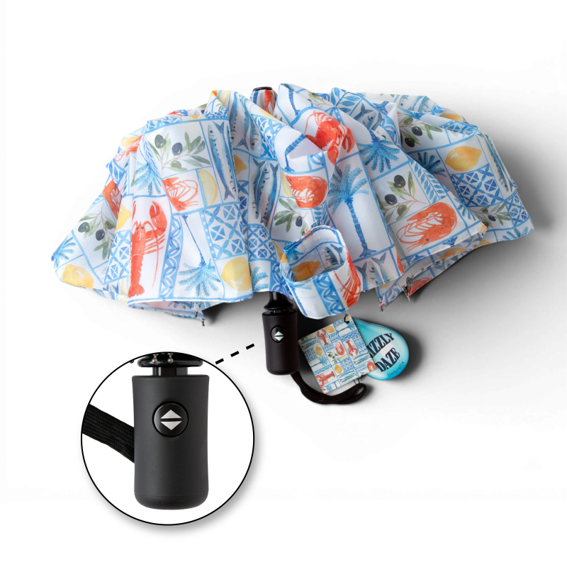 Seaworld Print Umbrella with Lobster Key Chain