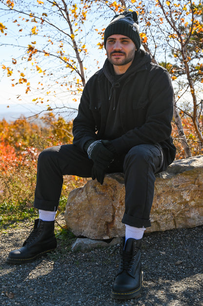 POM BEANIE AND GLOVE  Hat MENS 2PC SET