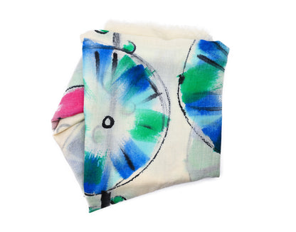 LIGHTWEIGHT WOOL TIE DYE HAND PAINTED SCARF