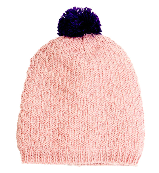 Infant Texture Knit Beanie w/Sherpa Lining